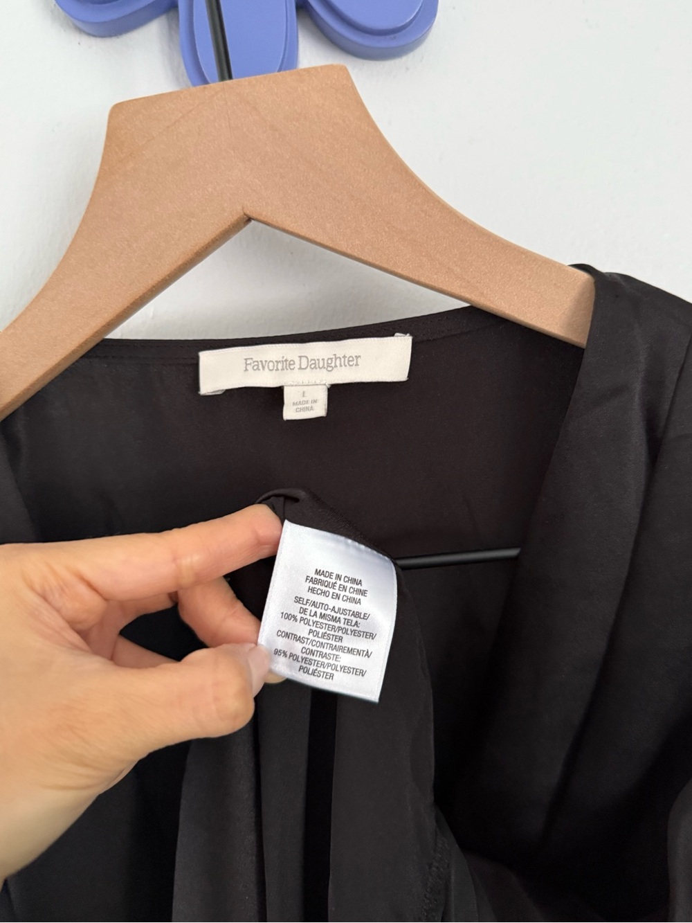 Favorite Daughter Large Sleeveless Date Drape Blouse Satin Black Career Business - Picture 5 of 10